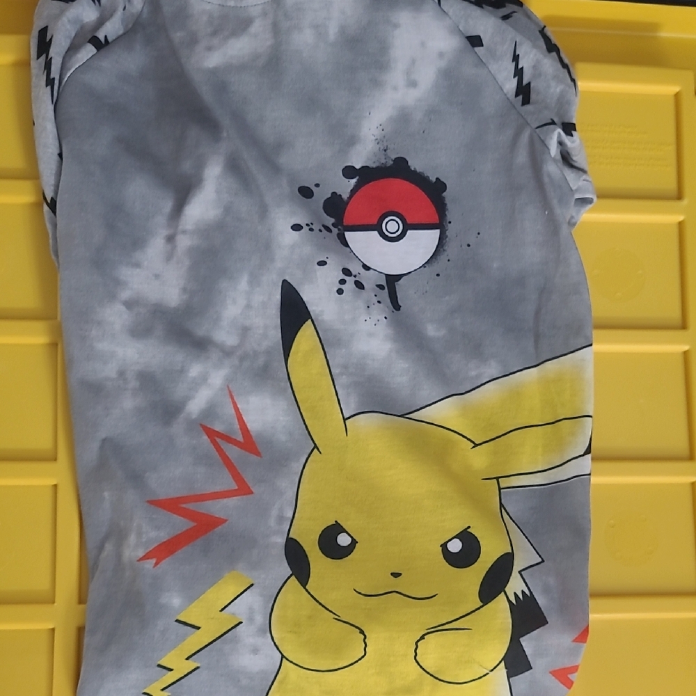Pokemon Gray and Yellow Kids Pajama Set Size 10/12